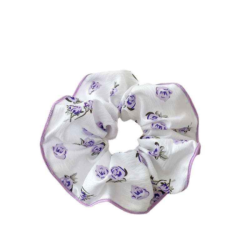 1 Dây Cột Tóc Cao Su Vải In Họa Tiết Hoa Tươi Mới Mùa Hè Cho Nữ