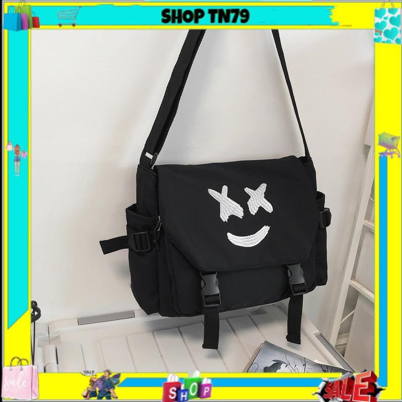 Túi đeo chéo canvas dễ thương unisex học sinh sinh viên cao cấp ulzzang, cặp đi học đi chơi nam nữ hàn quốc