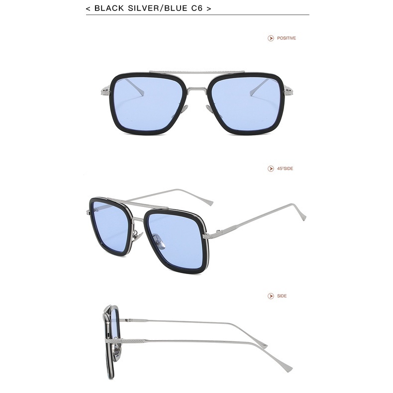 Kính Mát Gọng Vuông Kim Loại Chống Tia UV400 Phong Cách Cổ Điển Sang Trọng Dành Cho Nam