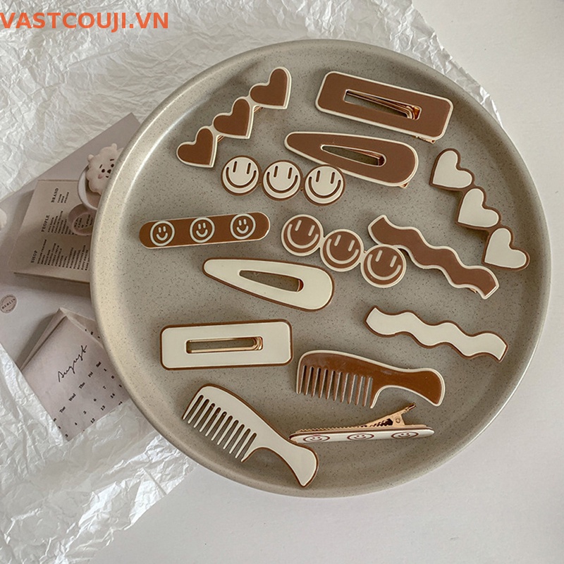 Kẹp Tóc Hình Mặt Cười Lược Kim Loại Thời Trang Hàn Quốc Cho Nữ