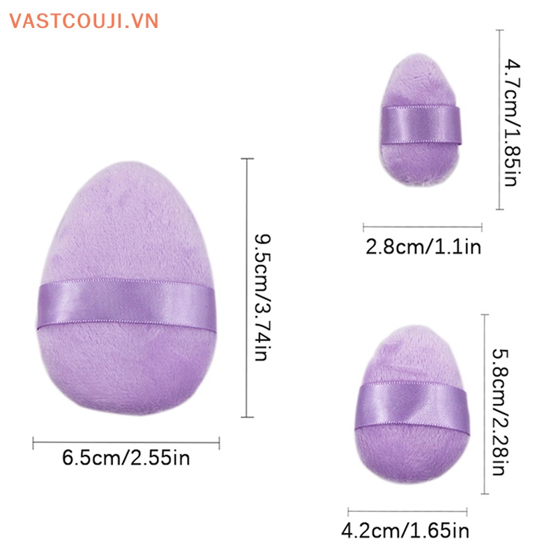 Set 3 Mút Trang Điểm Cotton Mềm Mại Tiện Dụng