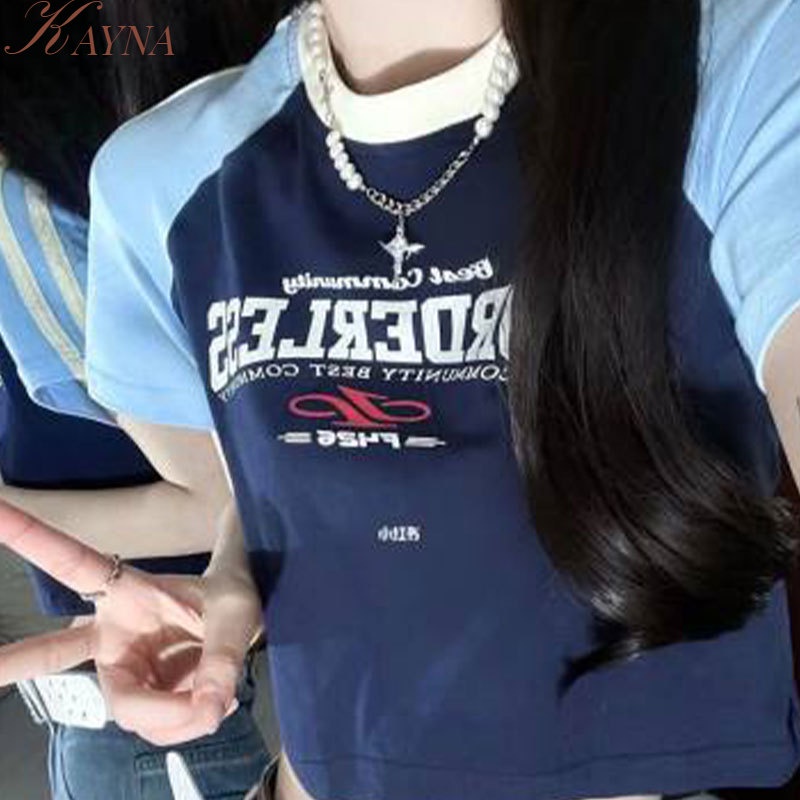 Áo Thun Lửng Tay Lửng Phong Cách Retro Thời Trang Nữ