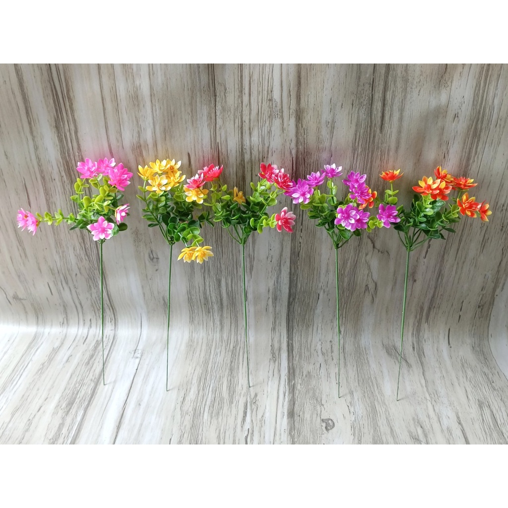 Cành hoa lá điểm cỏ chiêm điểm sen VI129 , hoa giả trang trí