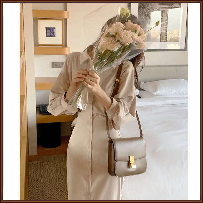 Đầm Dài Tay Màu Sắc Thời Trang Retro Dành Cho Nữ