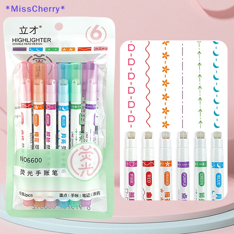 Bộ 6 Bút Đánh Dấu Dạng Lăn Nhiều Đường Viền Nhiều Hình Dạng Cho Vẽ Graffiti Nghệ Thuật Mới