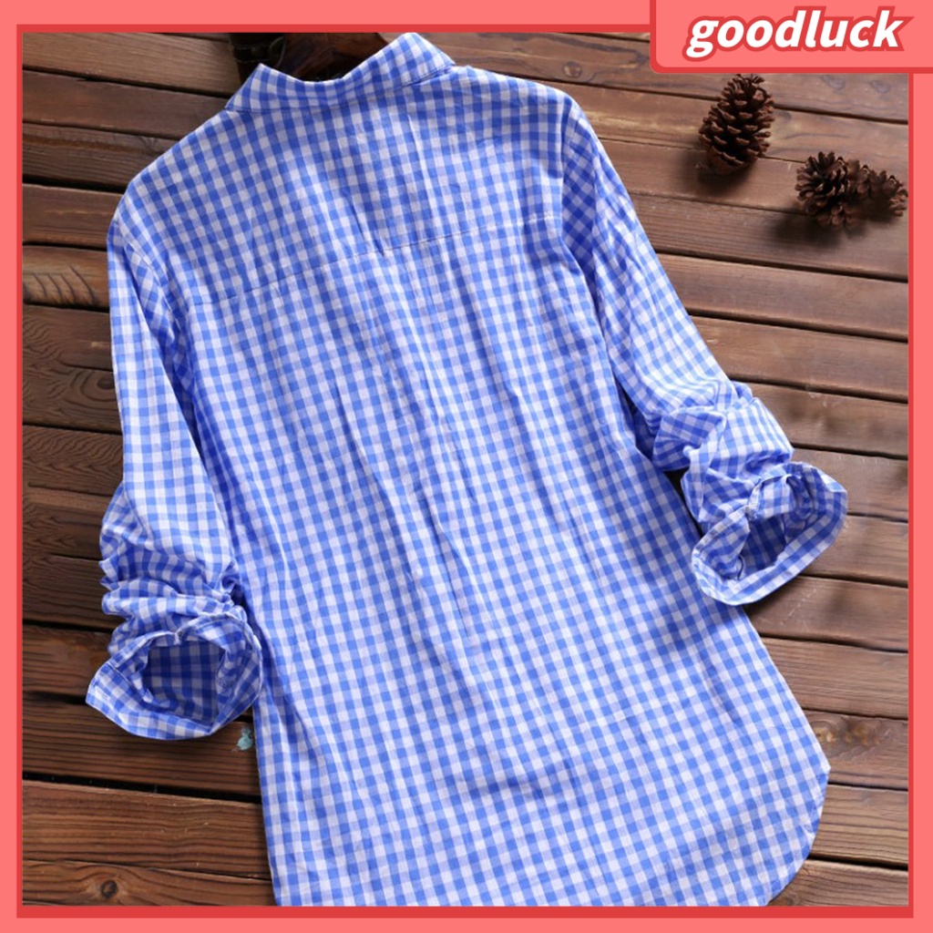 [ULK] Áo Sơ Mi Tay Dài Cổ Bẻ In Họa Tiết Kẻ Sọc Màu Sắc Tương Phản Thời Trang Xuân Hè Cho Nữ