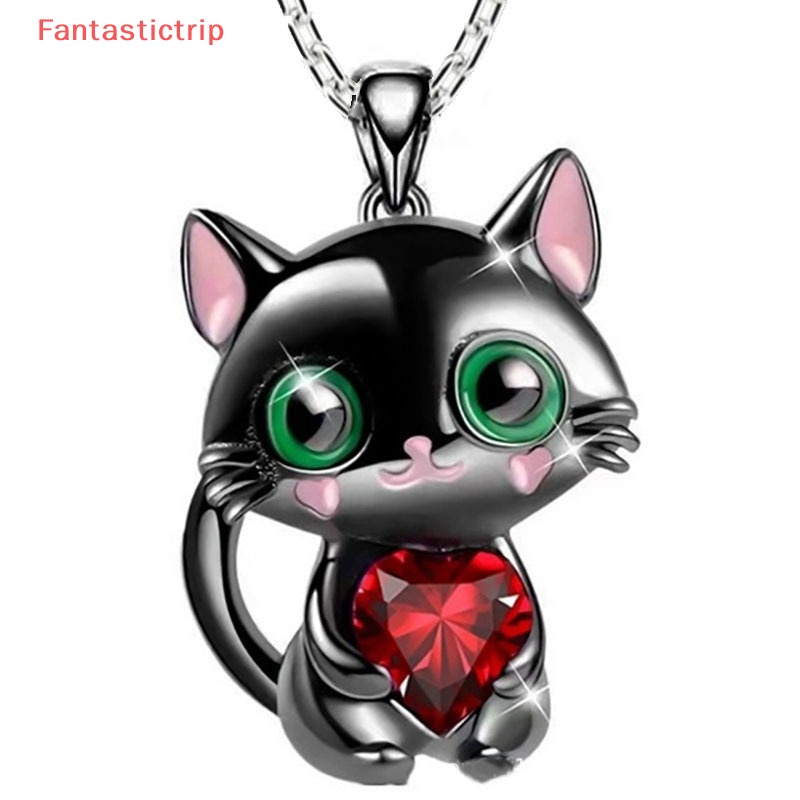 Vòng cổ Mặt Hình Mèo Bằng Pha Lê Tự Nhiên Thời Trang Cho Nữ
