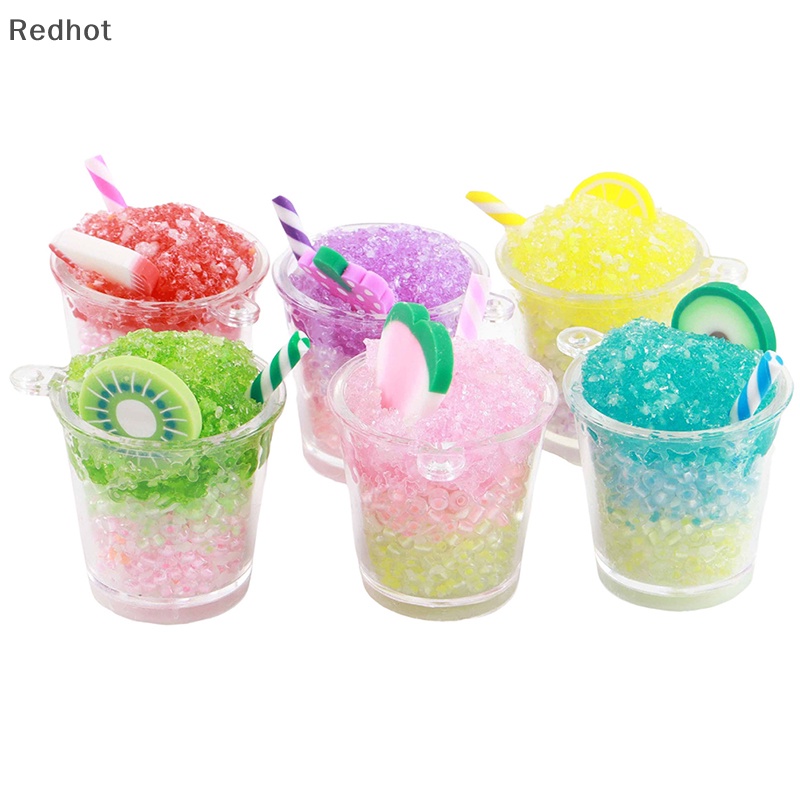 < Redhot > Mặt Dây Chuyền Hình Bát Smoothie 3D Mini Bằng Nhựa Resin Phát Sáng Có Móc Khóa