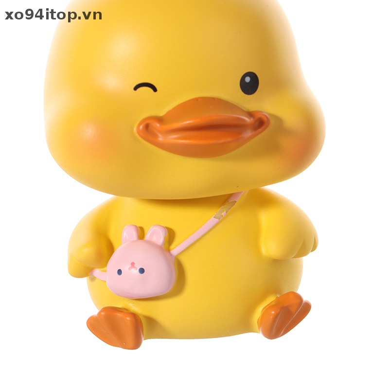 Mô Hình Chú Vịt Lắc Đầu Bằng Nhựa Resin Dễ Thương Trang Trí Xe Hơi