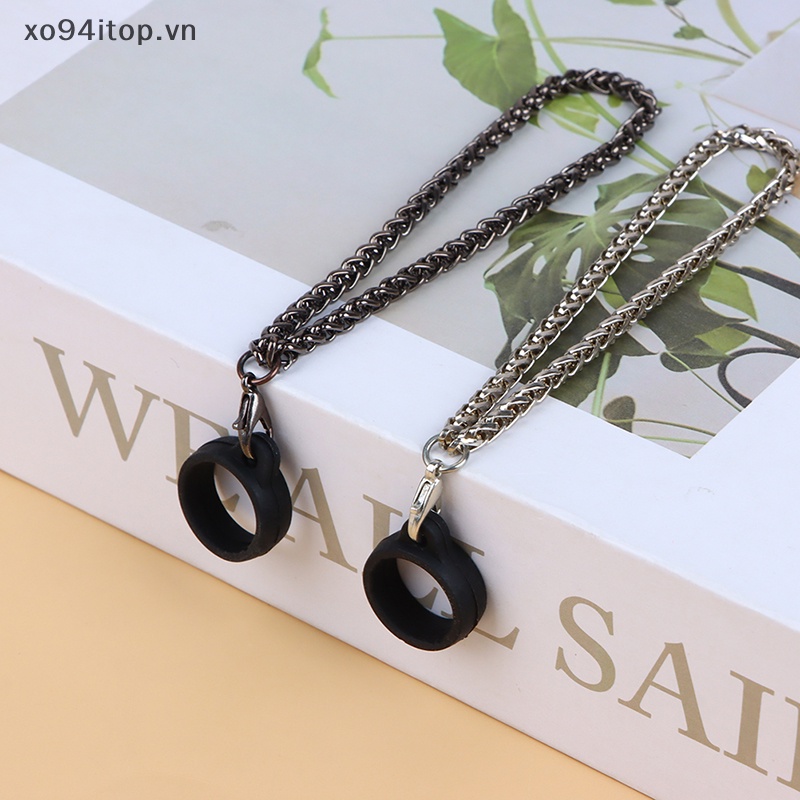 Vòng Đeo Tay Silicon Chống Rơi XOITOP Có Dây Xích Kim Loại