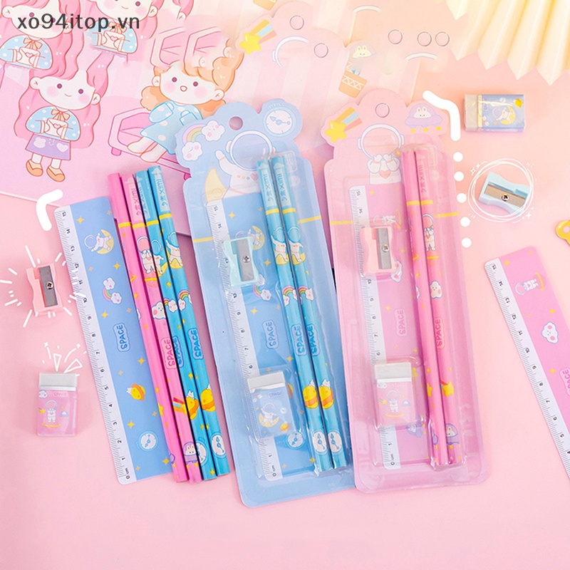 1 Set Bút Chì Họa Tiết Hoạt Hình Dễ Thương Dành Cho Học Sinh