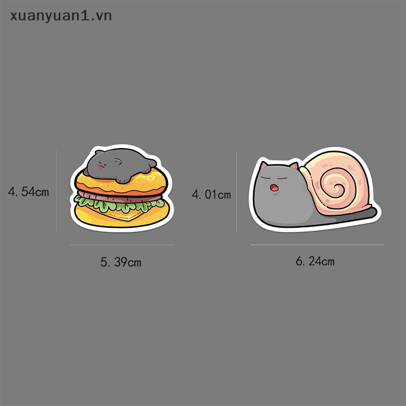 Set 50 Miếng Dán Hình Mèo Graffiti Trang Trí Sổ Tay