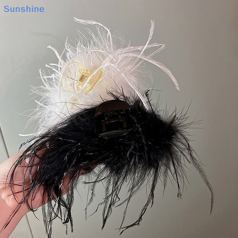 Kẹp Tóc Hình Lông Đà Điểu Thời Trang Mùa Đông Dành Cho Nữ