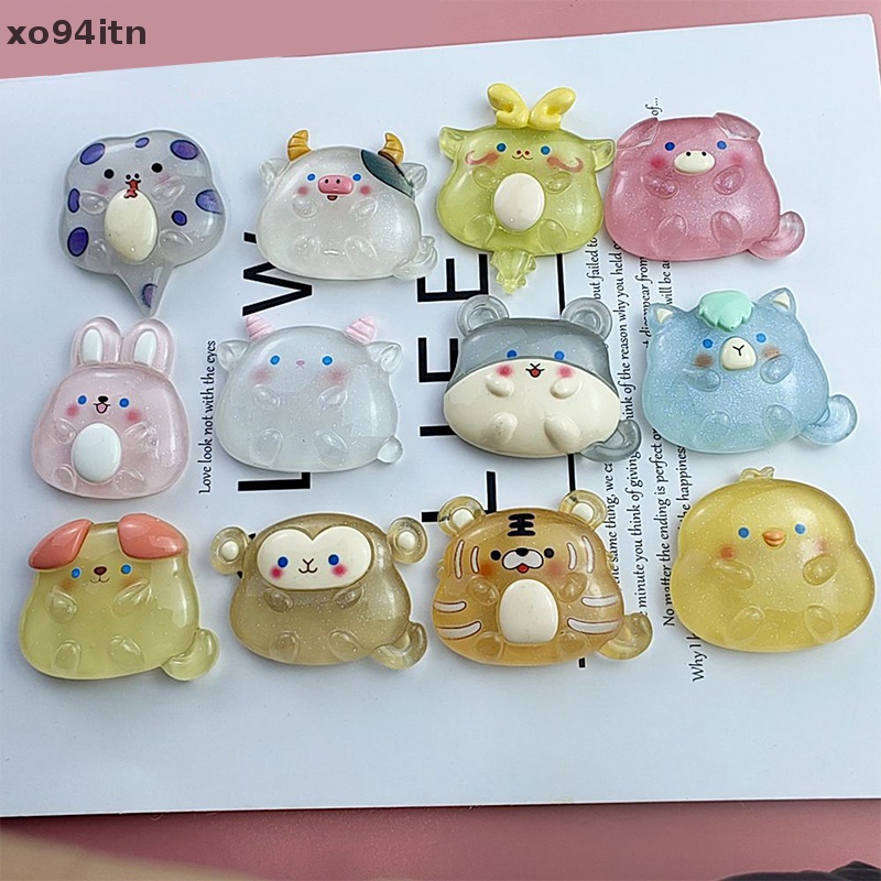 Set 1 / 5 Tượng Cung Hoàng Đạo Dạ Quang Mini Bằng Nhựa Resin Họa Tiết Hoạt Hình Trang Trí Nhà Cửa / Xe Hơi