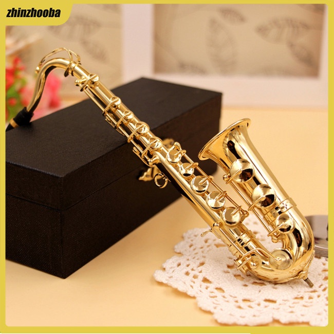Fs Mô Hình Kèn Saxophone Mini Bằng Đồng Kèm Hộp Đựng Và Giá Đỡ