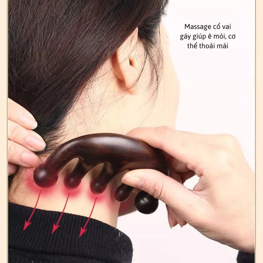 PVN59395 Lược gỗ đàn hương massage da đầu thông kinh mạch chống tĩnh điện dành cho cả nam và nữ