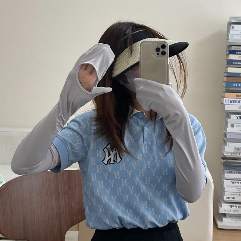 Găng Tay Chống Nắng Bằng Lụa Lạnh Màu Trơn Dáng Rộng Sang Trọng Cho Nữ