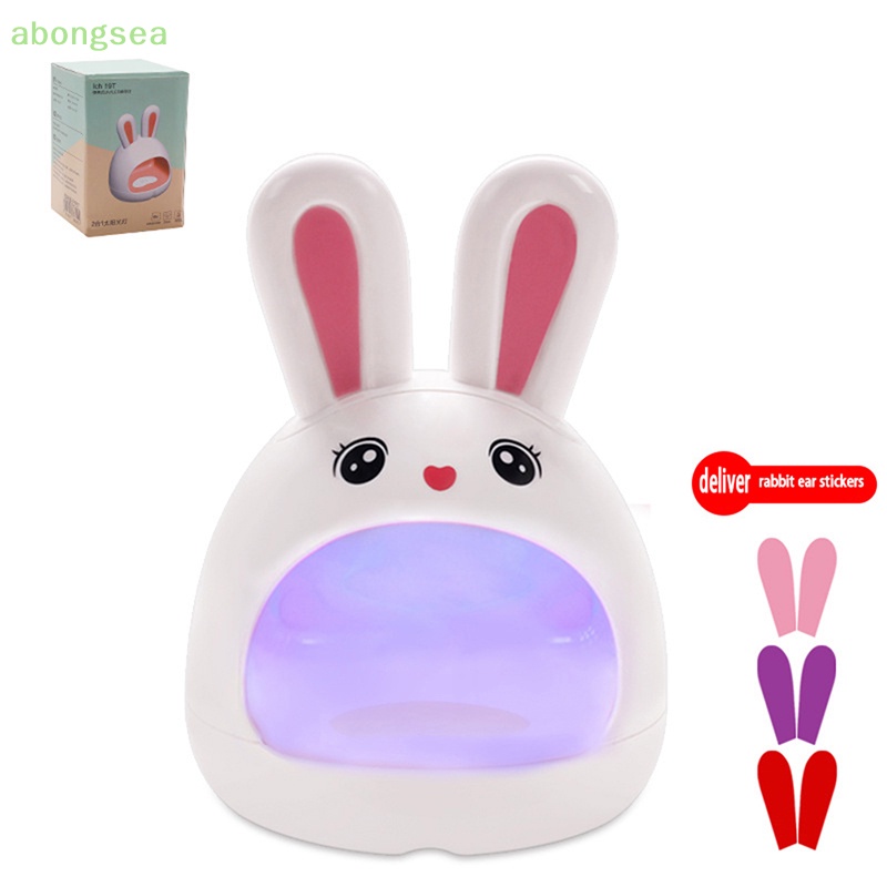 Abongsea Đèn LED UV Sấy Khô Móng Tay Hình Tai Thỏ Sạc USB Tiện Lợi