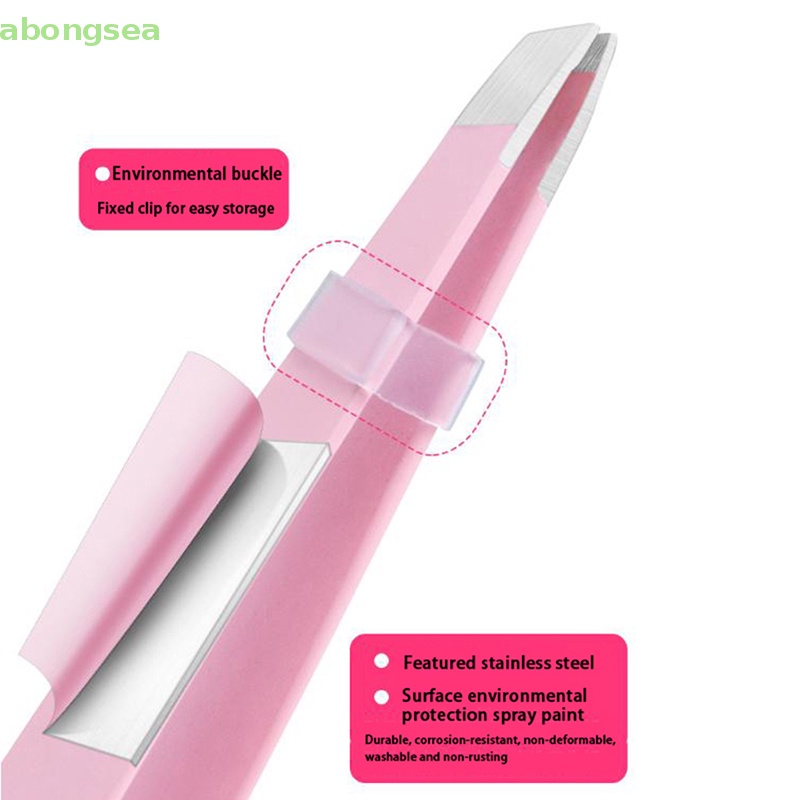 Nhíp Nhổ Lông Mày 3 Trong 1 Bằng Thép Không Gỉ Có Lược Chải