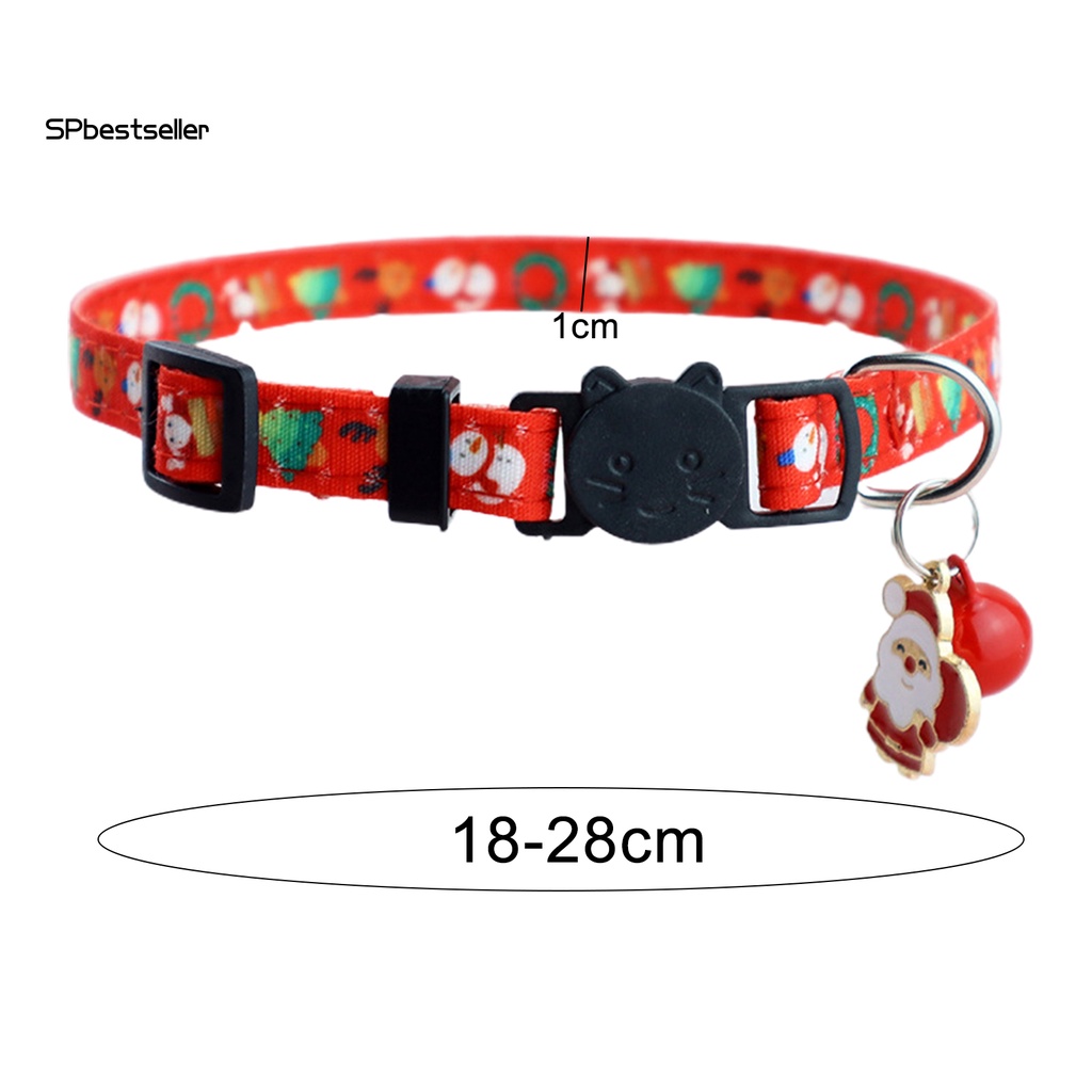 Spbestsellyr Vòng Cổ Bằng Polyester In Họa Tiết Giáng Sinh Chống Dị Ứng Chống Dị Ứng Tháo Gỡ Nhanh Trang Trí Cho Thú Cưng