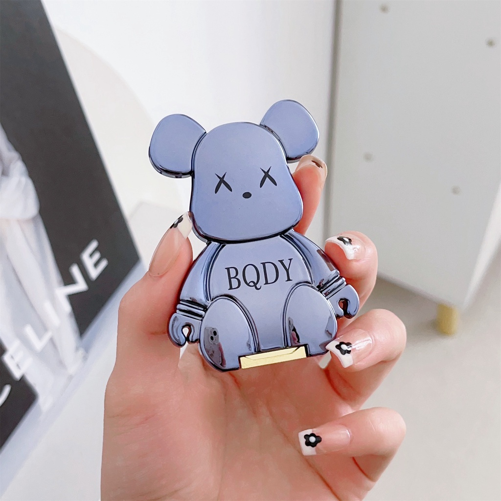 Ốp Điện Thoại Họa Tiết Hoạt Hình Chú Gấu Bạo Lực Kèm Giá Đỡ Nhẫn Và Dây Đeo Tiện Dụng Cho iphone