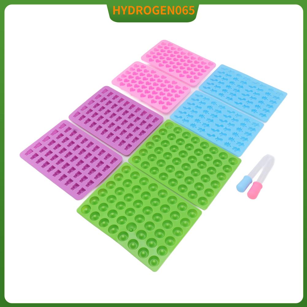 Hydrogen065 10 Chiếc Kẹo Silicon Khuôn Mini Khủng Long Gấu Trái Tim Hình Bánh Donut Cao Chịu Nhiệt Độ Thấp Với Ống Nhỏ Giọt Cho DIY