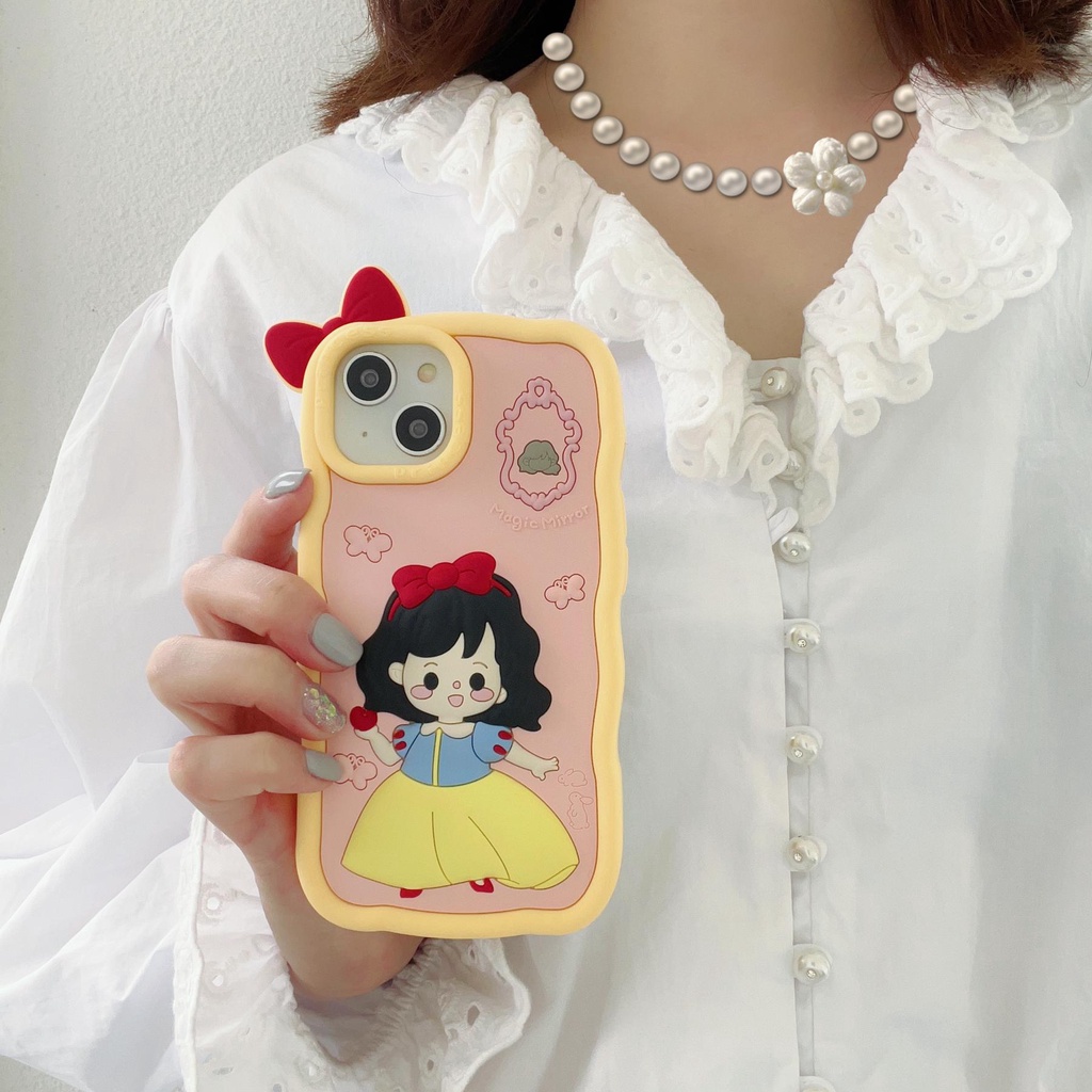Ốp Điện Thoại Silicon Tpu Mềm Hình Công Chúa Hoạt Hình 3D Chống Sốc Chống Rơi Cho iPhone 14 13 12 11 Pro Max
