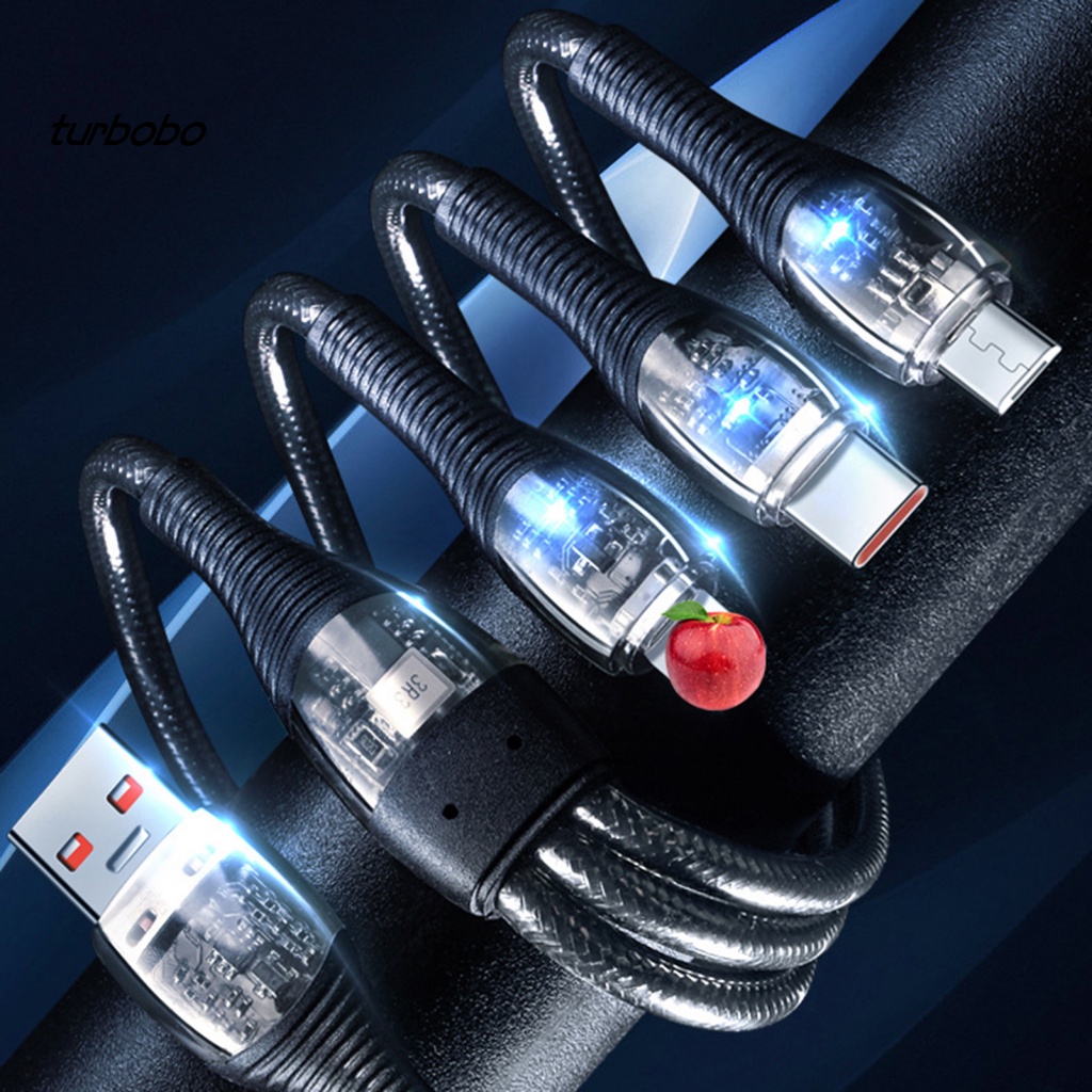 Cáp Sạc Lightning / Type C / Micro USB Dài 1.2m 3 Trong 1