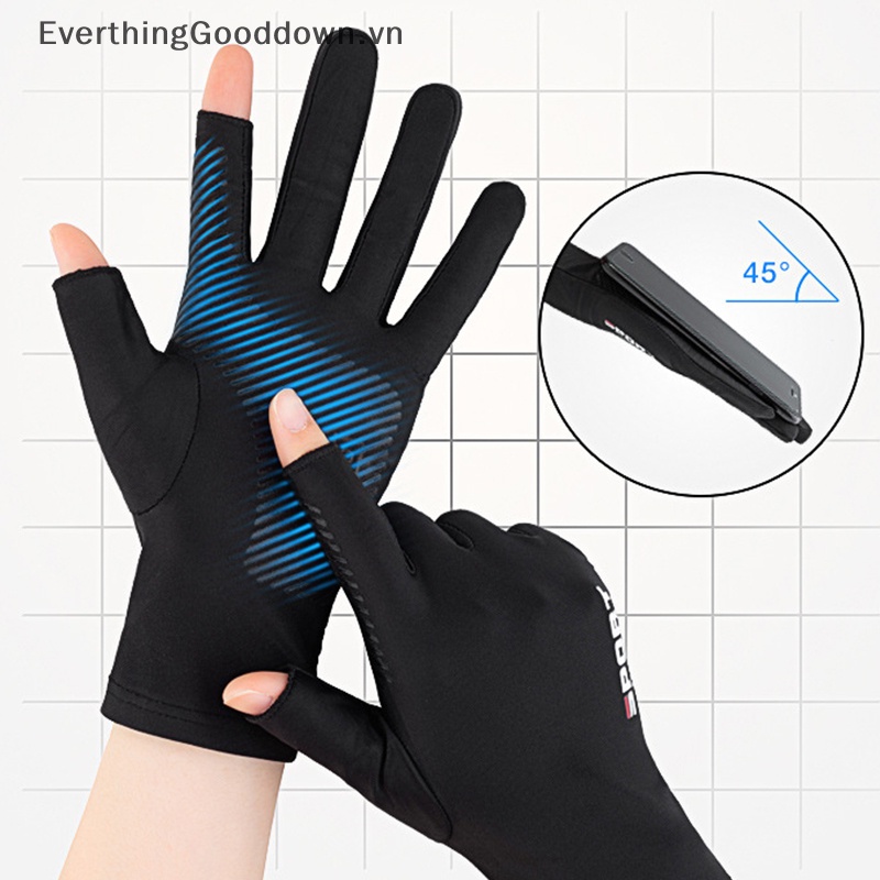 Everthinggood Găng Tay Thể Thao Hở Ngón Bằng Lụa Lạnh Thoải Mái Cho Nam Và Nữ