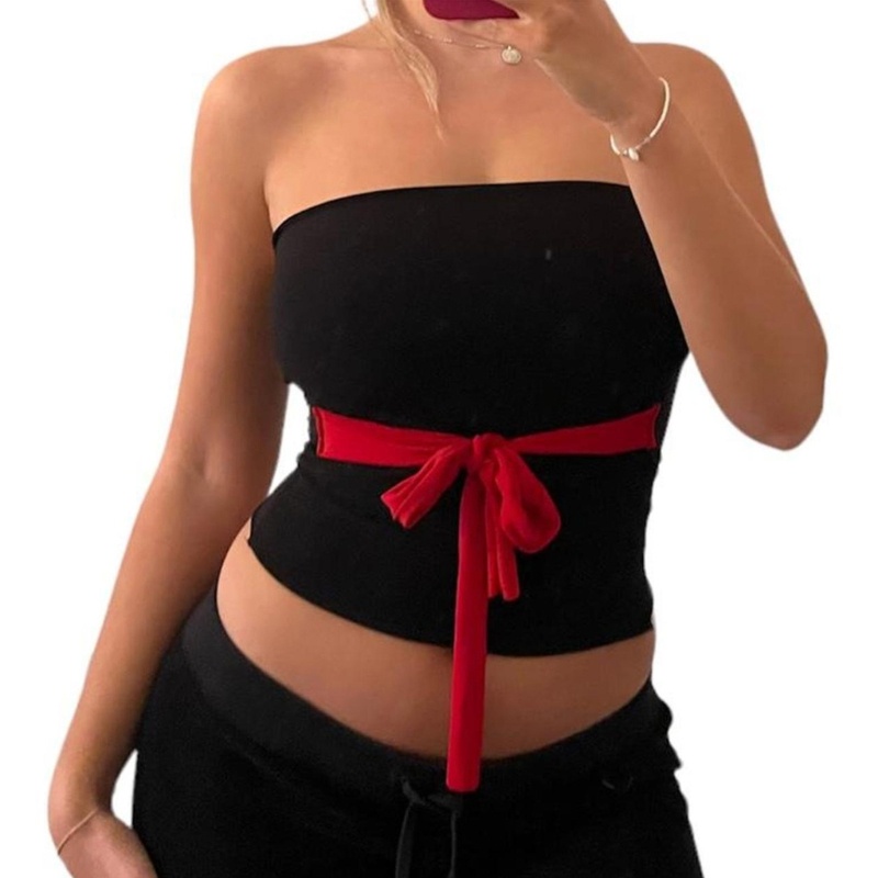 Áo Croptop Sát Nách Ống Lửng Co Giãn Thời Trang Cho Nữ Y2K