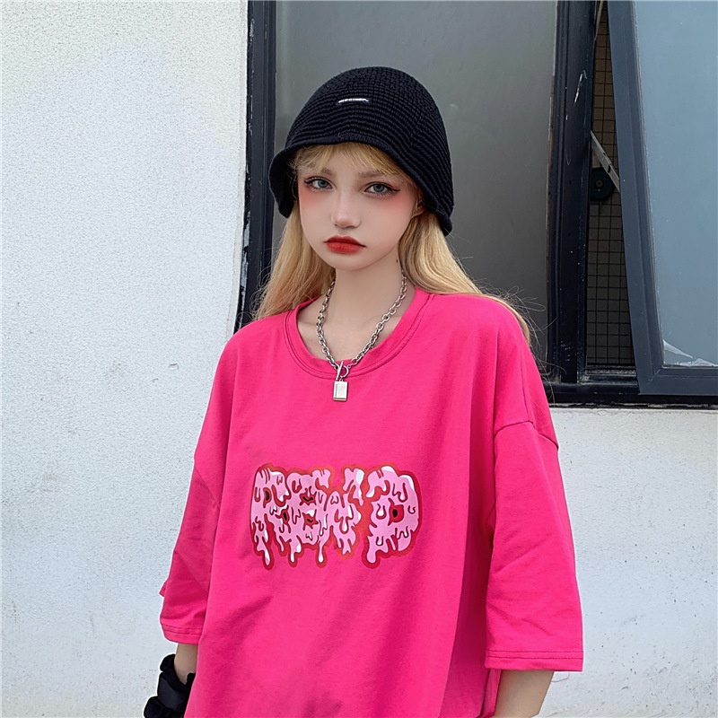 Áo Thun Nữ Ngắn Tay In Chữ Phong Cách Retro