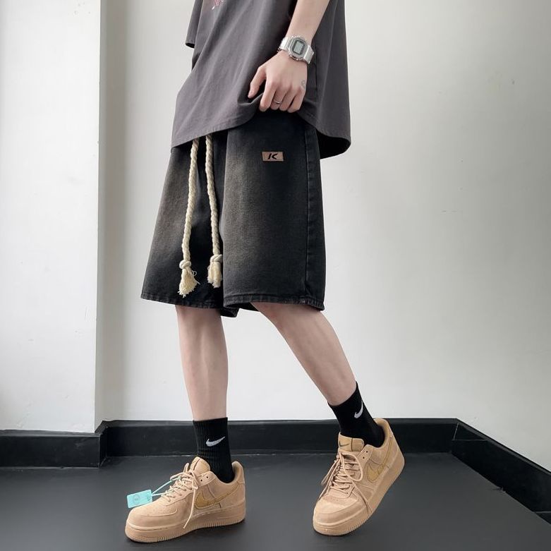 Quần Short Denim Mỏng Ống Rộng Phong Cách Mỹ Thời Trang Mùa Hè G949 Cho Nam