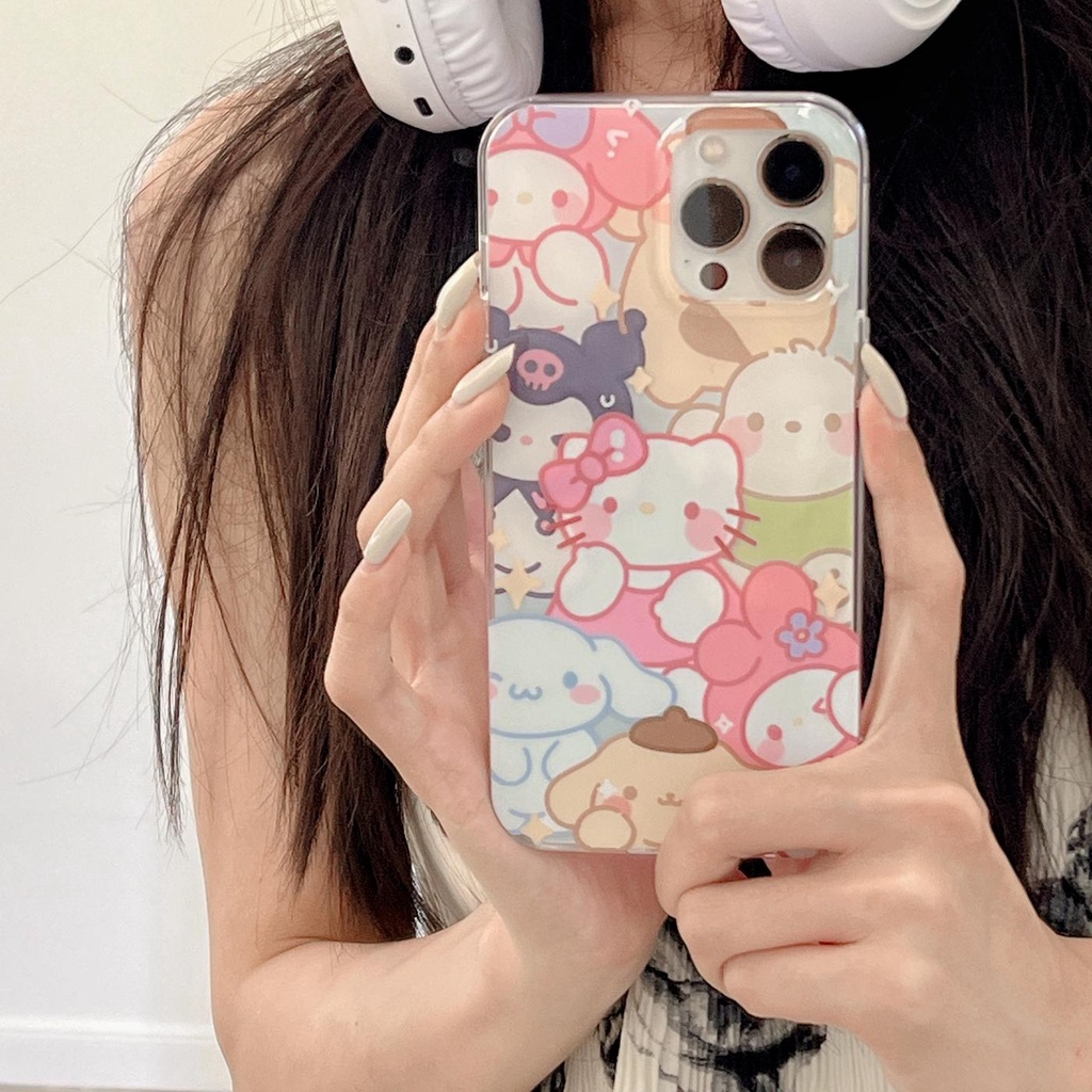 Ốp Điện Thoại Imd Mềm Trong Suốt In Hình Sanrio Hoạt Hình Dễ Thương Cho iPhone 14 13 12 11 Pro Max