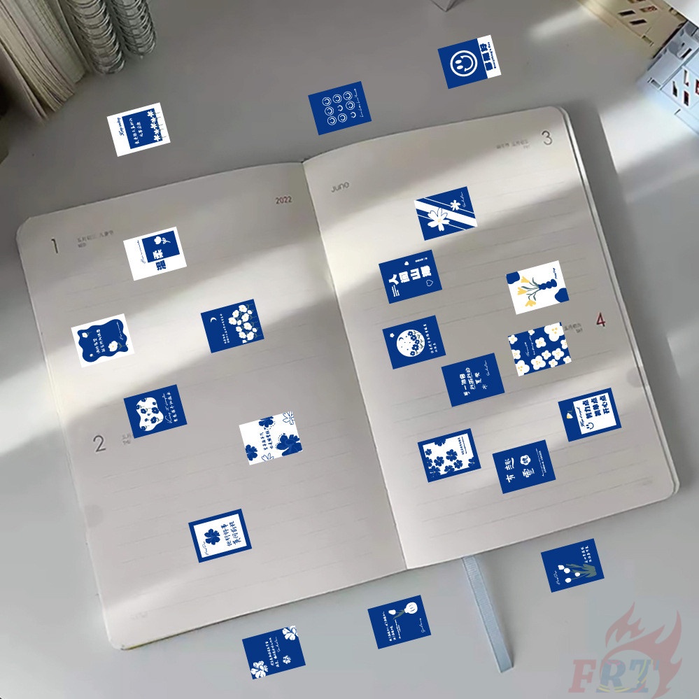 ❉ Nghệ Thuật Klein Xanh Dương Nghệ Thuật Set 03 Sticker Chữ Vibes Series 03 Dán Trang Trí Phong Cảnh ❉ Bộ 60 Sticker Chống Thấm Nước Họa Tiết Doodle Hợp Thời Trang