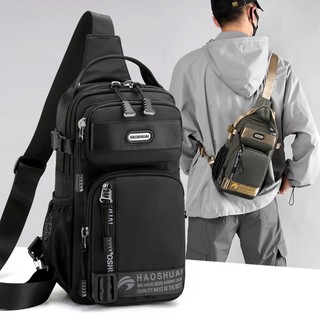 Túi Đeo Chéo Ngực Nhiều Ngăn Bằng Nylon Sức Chứa Lớn Thời Trang Cho Nam