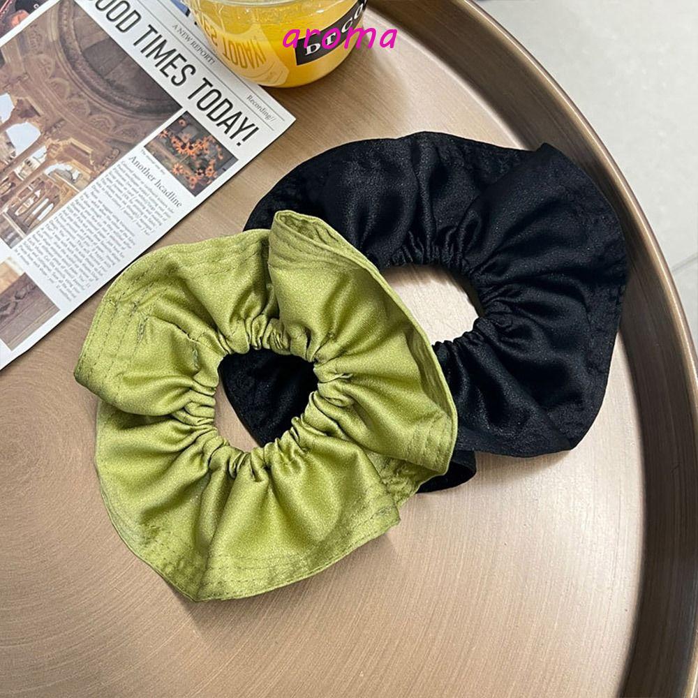 Dây Cột Tóc Vải Màu Trơn Cỡ Lớn Dễ Thương Cho Nữ
