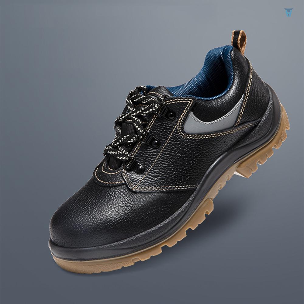 Yula) Giày Bảo Hộ Lao Động Bằng Da Bò Đế Dày Chống Trượt Thoáng Khí Có Mũi Thép Trang Trí Nhà Cửa Cho Nam