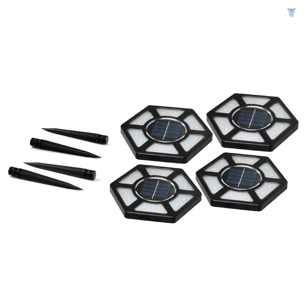 Set 4 Đèn LED Âm Đất Trang Trí Lối Đi Sân Vườn Sử Dụng Năng Lượng Mặt Trời