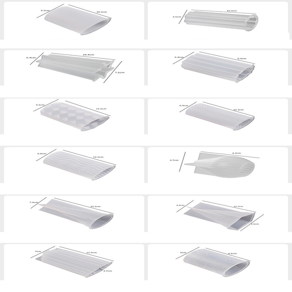 Khuôn Silicone Làm Nến Hình Trụ Tam Giác Gấp Được 12 Hình Dạng