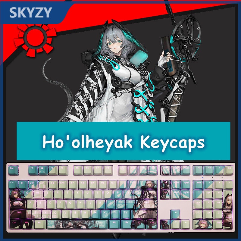 Ho'olheyak Keycaps Cherry Profile Arknights Anime PBT Dye Sub Cơ Keycap