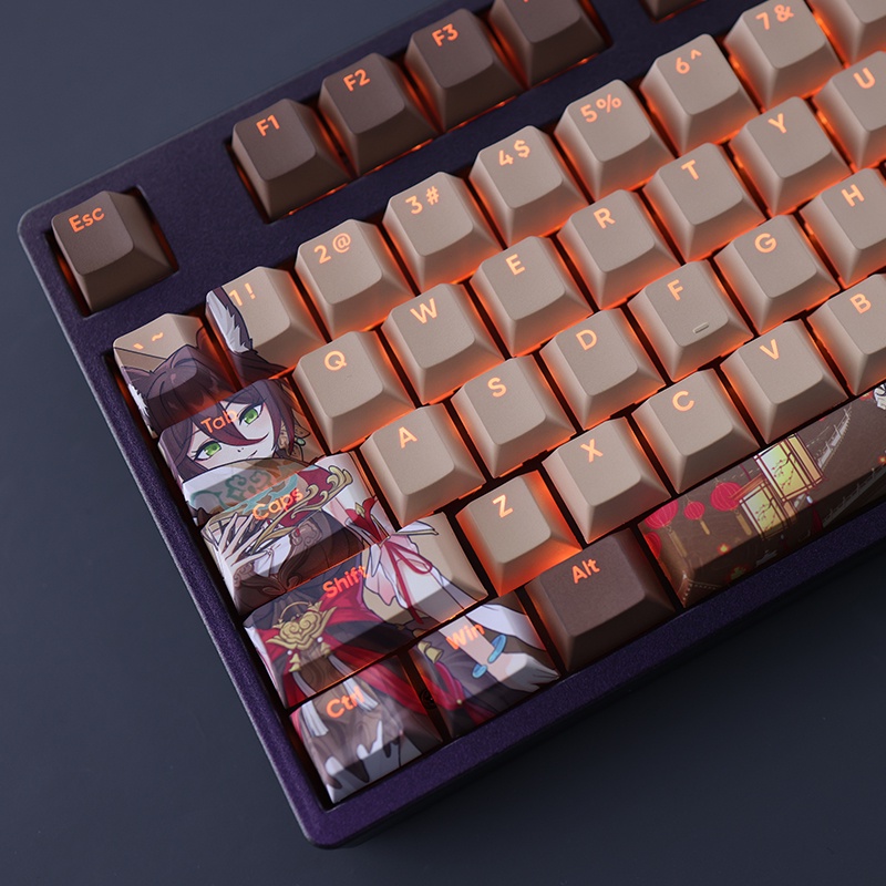 Tingyun Keycaps Cherry Profile Honkai Star Rail Anime PBT Dye Sub Cơ Keycap
