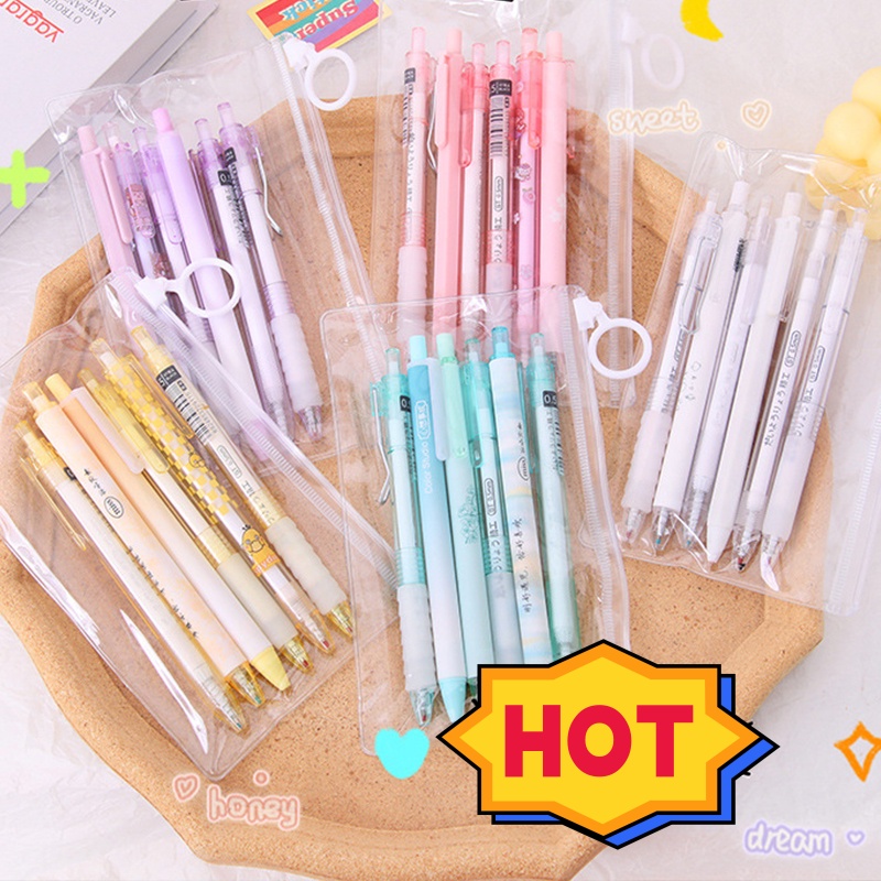 Set 6 Bút Bi Mực Đen Ngòi 0.5mm