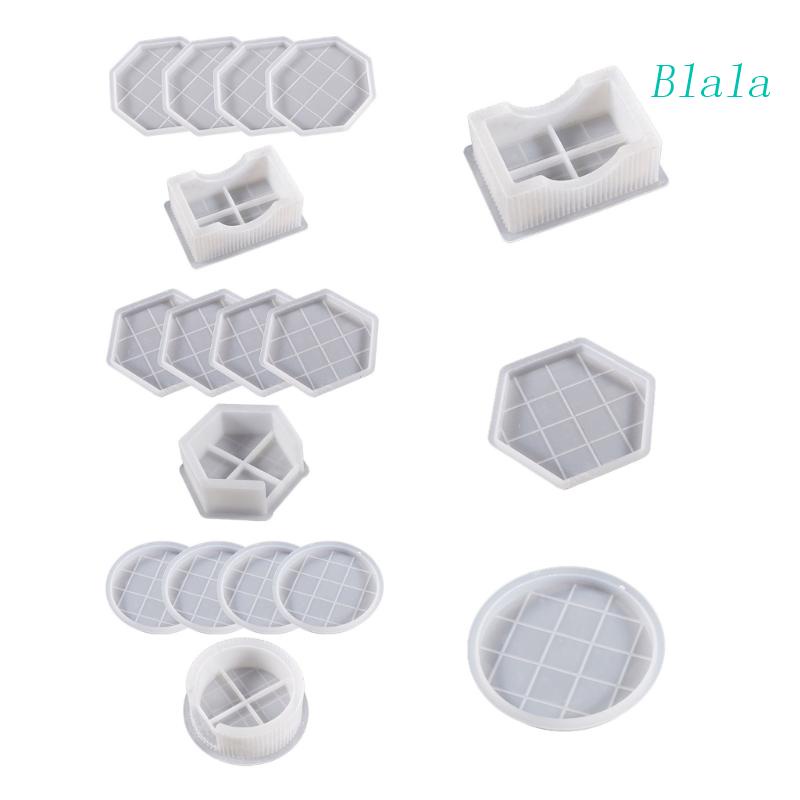 Set 1 / 5 Khuôn Silicone Làm Đế Lót Ly Hình Tròn Tiện Dụng