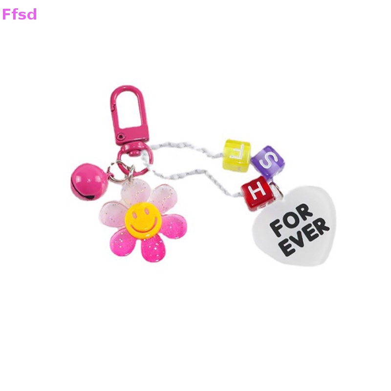 {Ffsd} Ins Móc Chìa Khóa / Ba Lô / Đồ Chơi Trang Trí Hình Hoa Hướng Dương Cười Mặt Cười Dễ Thương Sáng Tạo Thích Hợp