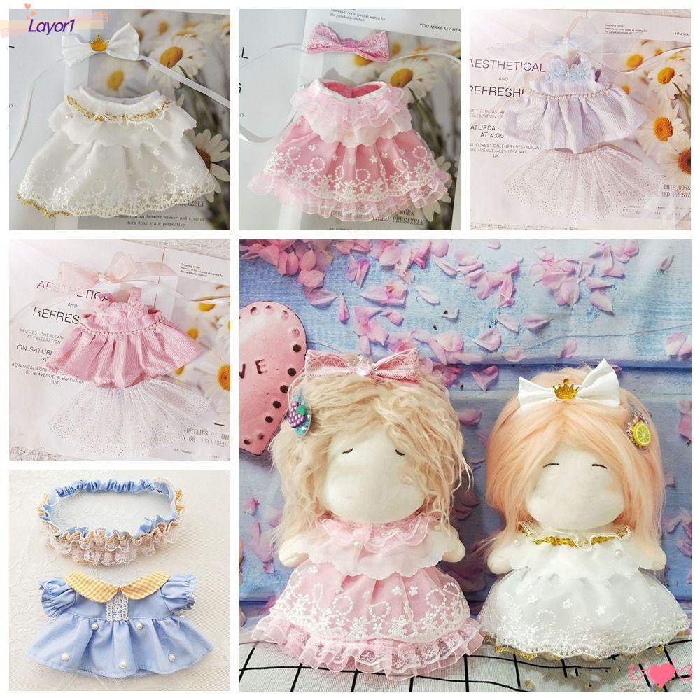 Layor1 20CM Băng Đô Ren Thay Đổi Nhà Búp Bê Chơi Trò Chơi Mặc Quần Áo Thay Đổi Đầu