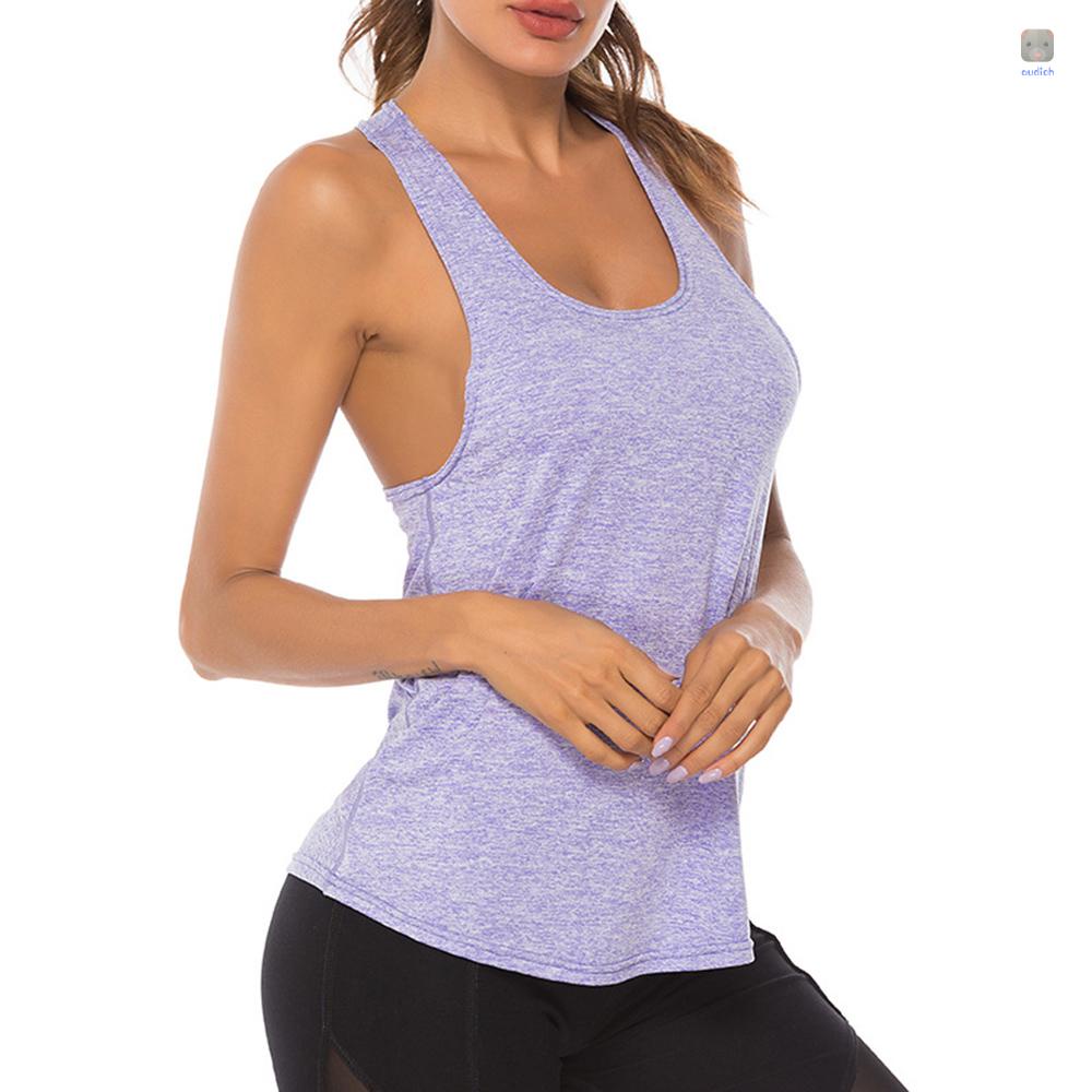 Áo Tank Top Thể Thao Sát Nách Màu Trơn Lưng Khô Thoáng Nhanh Thời Trang Cho Bạn Gái