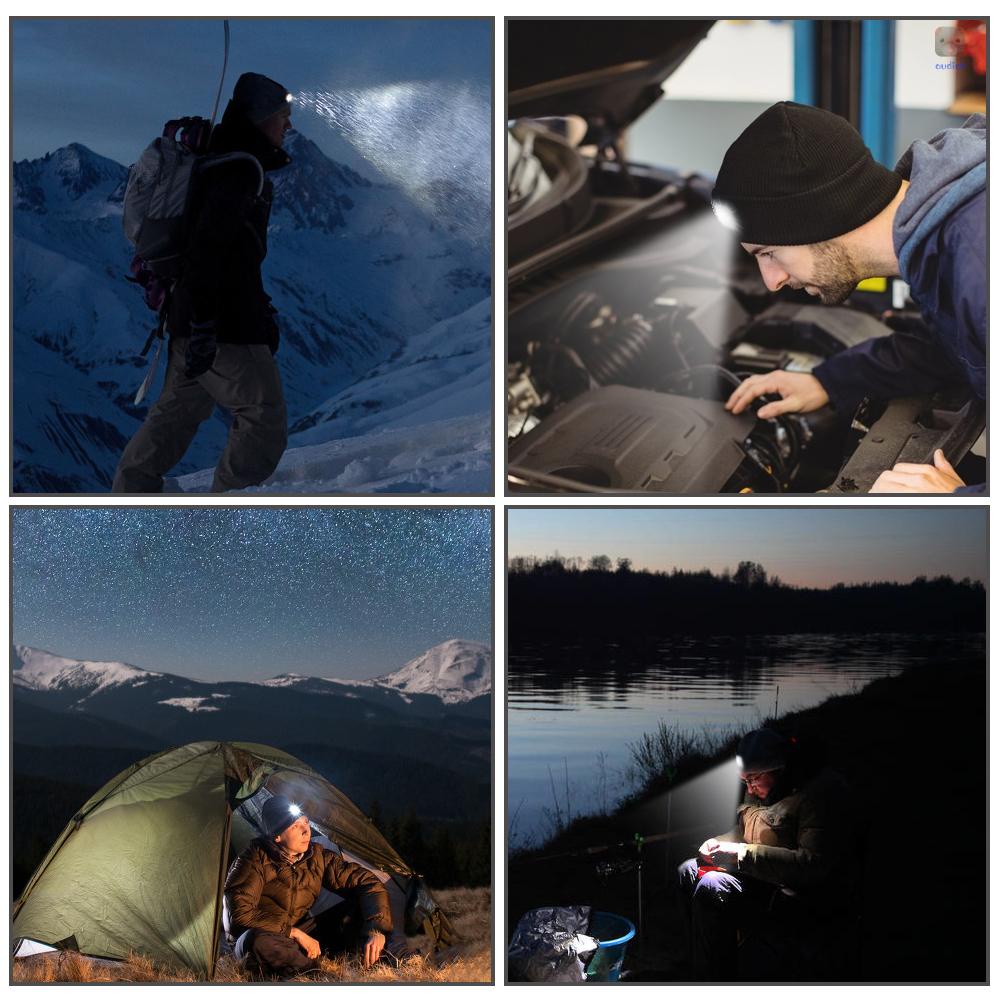 Mũ Dệt Kim Unisex Có Đèn Led Ánh Sáng Ấm Áp Mùa Thu Đông Cho Hoạt Động Ngoài Trời / Đi Bộ /