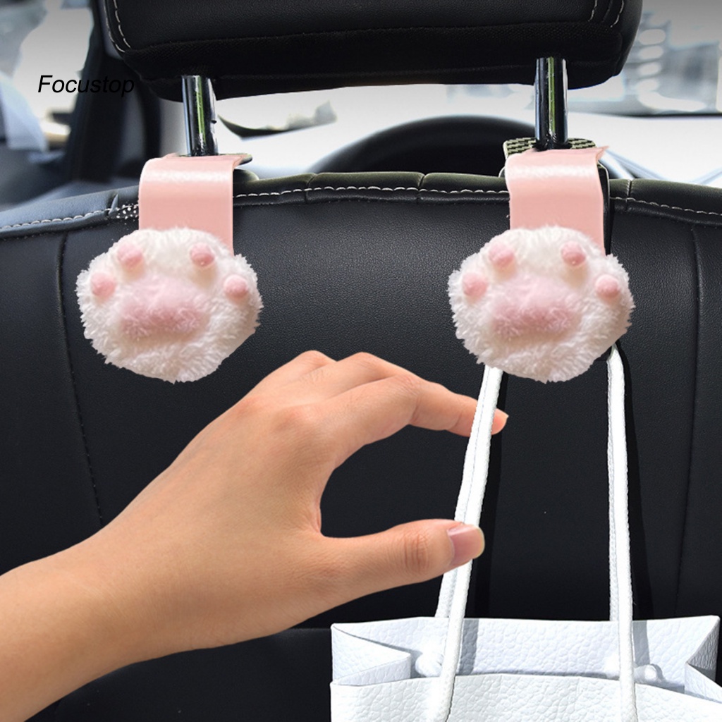 Set 2 Móc Treo Đồ Gắn Ghế Sau Xe Hơi Hình Chân Mèo Bằng ABS Tiện Dụng