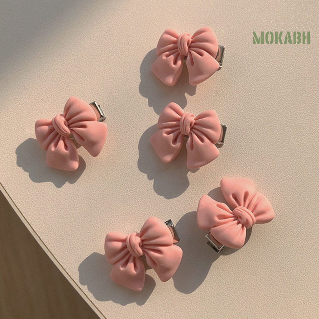 1 / 5 Kẹp Tóc Mini Bằng Kim Loại Chống Trượt Họa Tiết Hoa Và Nơ Dễ Thương