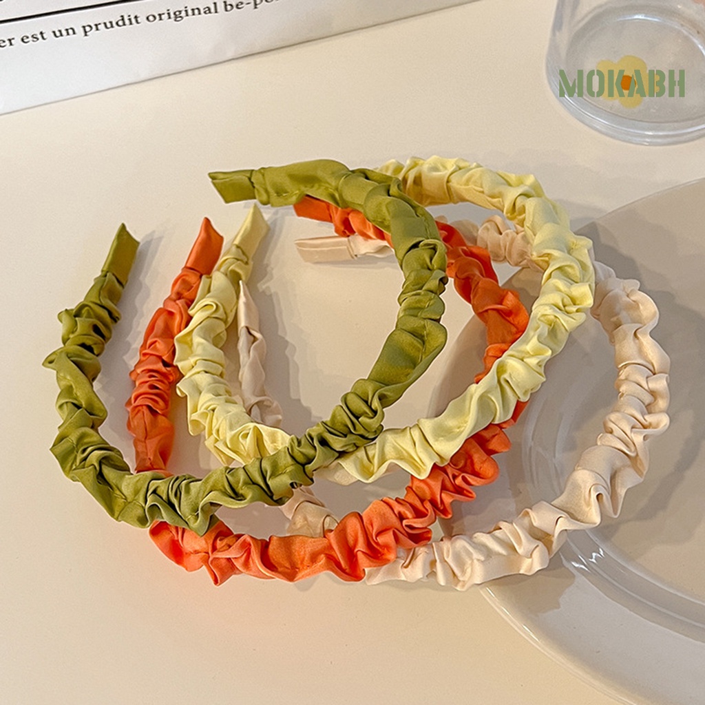 Băng Đô Cài Tóc Bằng Vải Mềm Co Giãn Màu Trơn Dành Cho Nữ